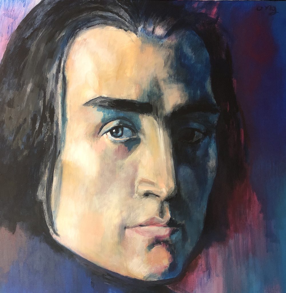 Portret van Franz Liszt, schilderij door Guus Ong